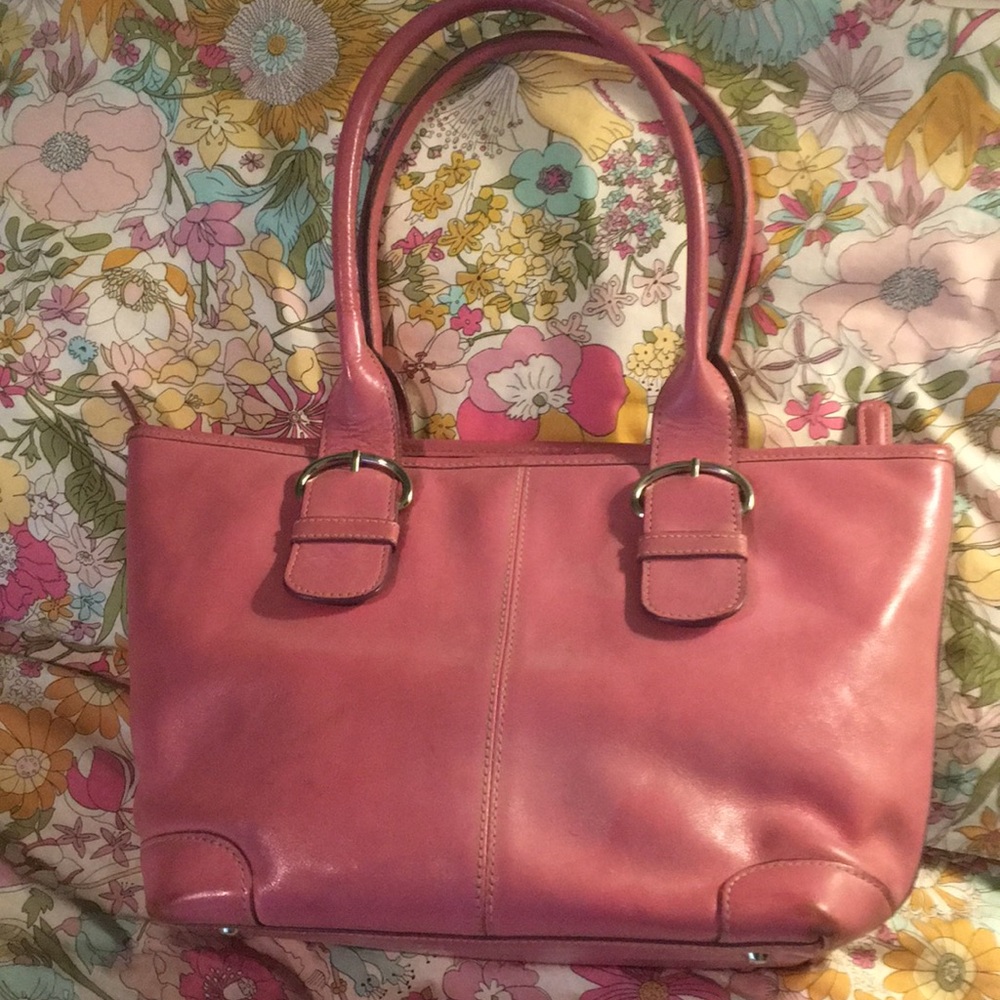 🌸 Barbiecore! Pink Leather Tote Bag